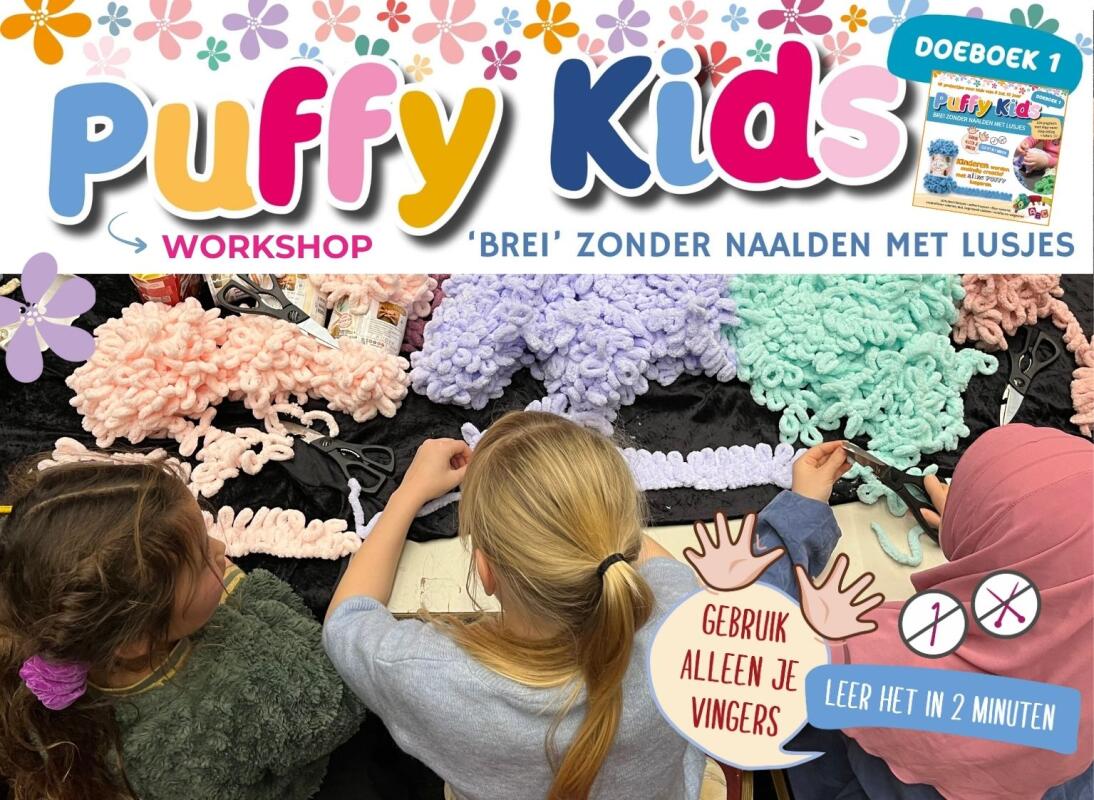 'Breien' met Puffy lusgaren zónder naalden